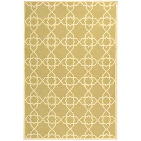 Safavieh 4 ft. x 6 ft. Small Rectangle Contemporary Dhurries Olive and Ivory Flatweave Rug DHU548A-4